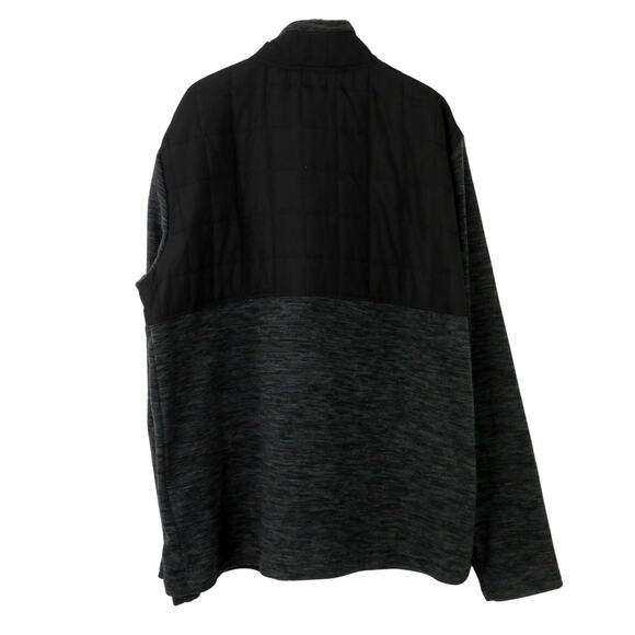 Free Country Overlay Fleece Jacket Jet Black and Charcoal Gray Men's Large - Picture 4 of 7